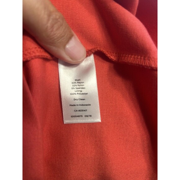 Talbots Coral Pink Scalloped Pointe Knit Sheath Dress Below Knee Modest Size 14 - Picture 4 of 6